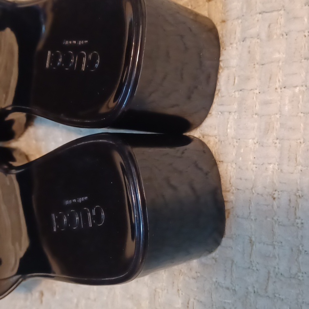 Gucci Black Patent Platform Slide Sandals - Picture 6 of 8